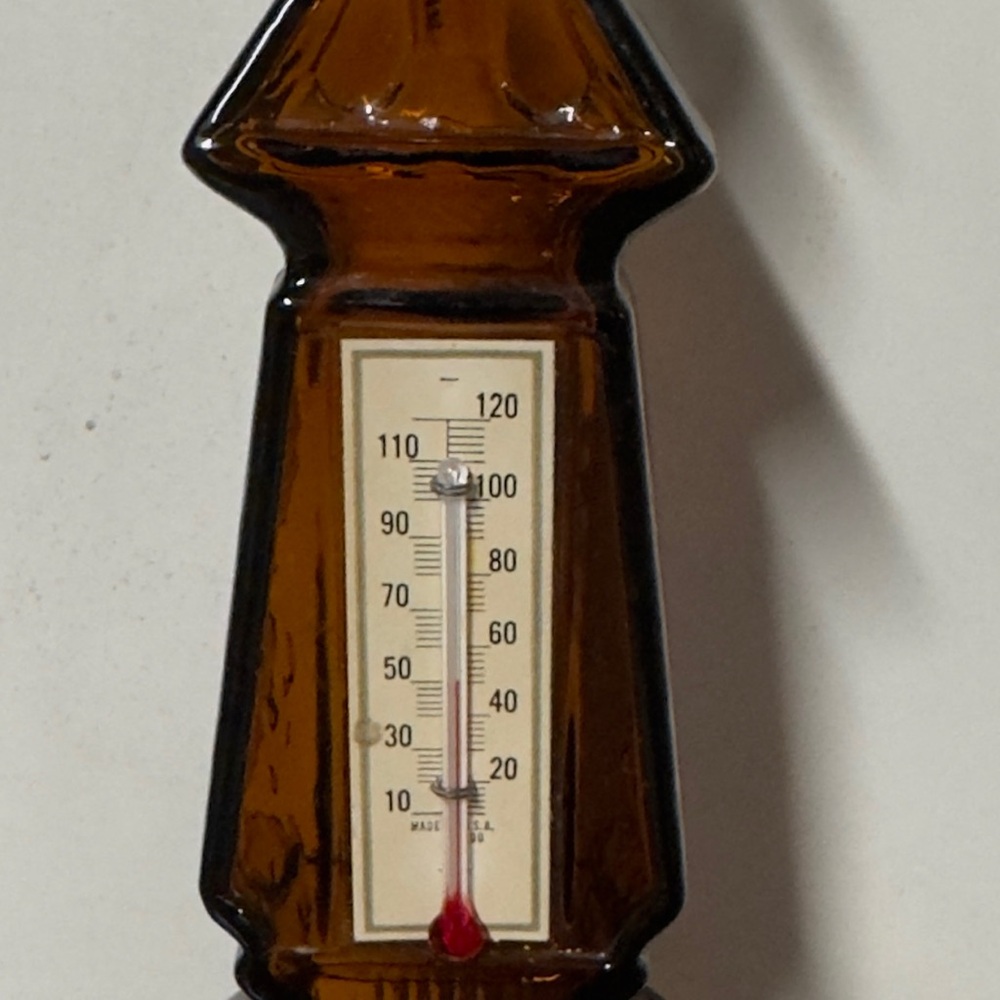 Vintage AVON Weather or Not Thermometer Glass Decanter - Picture 6 of 12